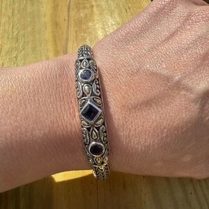 Beautiful Sterling Silver Bracelet with 18k Accents -Iolite or Amethyst